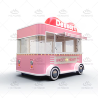 Camion de restauration mobile électrique rose, mignon et adorable, pour bar à eau, glaces et snacks