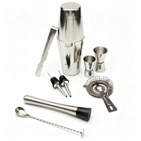 Kit de bar à domicile en acier inoxydable, outils de mélange de cocktails, ensemble de barman professionnel, fabricant OEM ODM