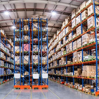Système de rayonnage modulaire extensible à double profondeur pour entrepôt frigorifique et stockage de semi-finisés