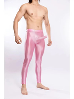 Pantalon moulant brillant M-XXL pour homme avec poche convexe, en nylon, style legging, pantalon crayon, pantalon de jogging, sexy