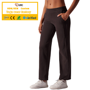 <span class=keywords><strong>Pantaloni</strong></span> larghi personalizzati <span class=keywords><strong>pantaloni</strong></span> larghi a gamba larga in <span class=keywords><strong>velluto</strong></span> alto a coste Casual Yoga <span class=keywords><strong>pantaloni</strong></span> a gamba dritta con tasca - Product Image 1