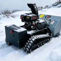 Souffleuse à neige télécommandée à démarrage électrique, largeur de déblaiement 100 cm, variation de vitesse progressive, alimentée à l'essence, 360 kg, noire, pour routes municipales