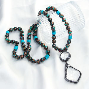 אופנה בוהמי שבטי תכשיטי חוט ציור ארוך מסוקס נשים צלב תליון שרשרת נבאחו פנינה שרשרת - Product Image 2