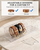 Organisateur de ceintures en acrylique - Support de rangement transparent pour ceintures avec séparateurs amovibles - 7 compartiments et support de présentation