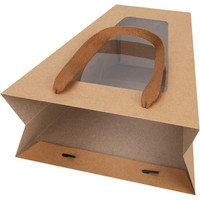 Sacs en papier kraft recyclables avec fenêtre transparente, design à fenêtre ouverte, sac cadeau de luxe pour l'emballage de bouquets de fleurs