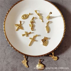 Emboss <b>Solid</b> Casting Shell <b>Pendant</b> Stainless Steel <b>Gold</b> Plated Shell Charm <b>Pendant</b> - Product Image 4