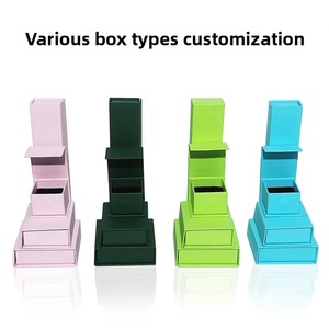 Custom New Fashion Satin Velvet Flip Jewelry <b>Storage</b> Simple Book Shape Magnetic Ring Earring Bracelet Necklace Display Stand - Product Image 2