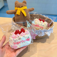 Jouet Squishy Personnalisé Gâteau à la Crème de Fraise à Remontée Lente, Simulation Alimentaire, Anti-Stress, Jouet à Presser, Breloque de Sac pour la Vente en Gros