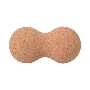TIANLEICORK Factory Wholesale High Quality 80*160mm Natural Cork Massage Exercise Peanut Yoga Ball Physiotherapy Products