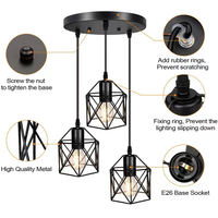 Lampe suspendue LED multi-têtes OEM ODM, luminaire en fer pour îlot de cuisine, restaurant, salle à manger, lustre
