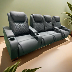 Sofá reclinable automático de cuero auténtico de lujo moderno para el hogar, sala de estar, salas de cine, uso hospitalario, venta al por mayor - Product Image 5