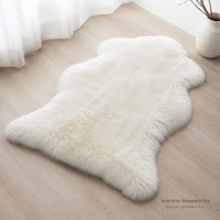 Tapis en fourrure de mouton australien pour la décoration de la maison, coussin de canapé, housse de siège de voiture