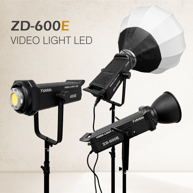 Professional 600W Daylight Bowens Studio Light COB LED Video Photo Light for Film Photography Shooting Metal Shell Lamp ZD-600II