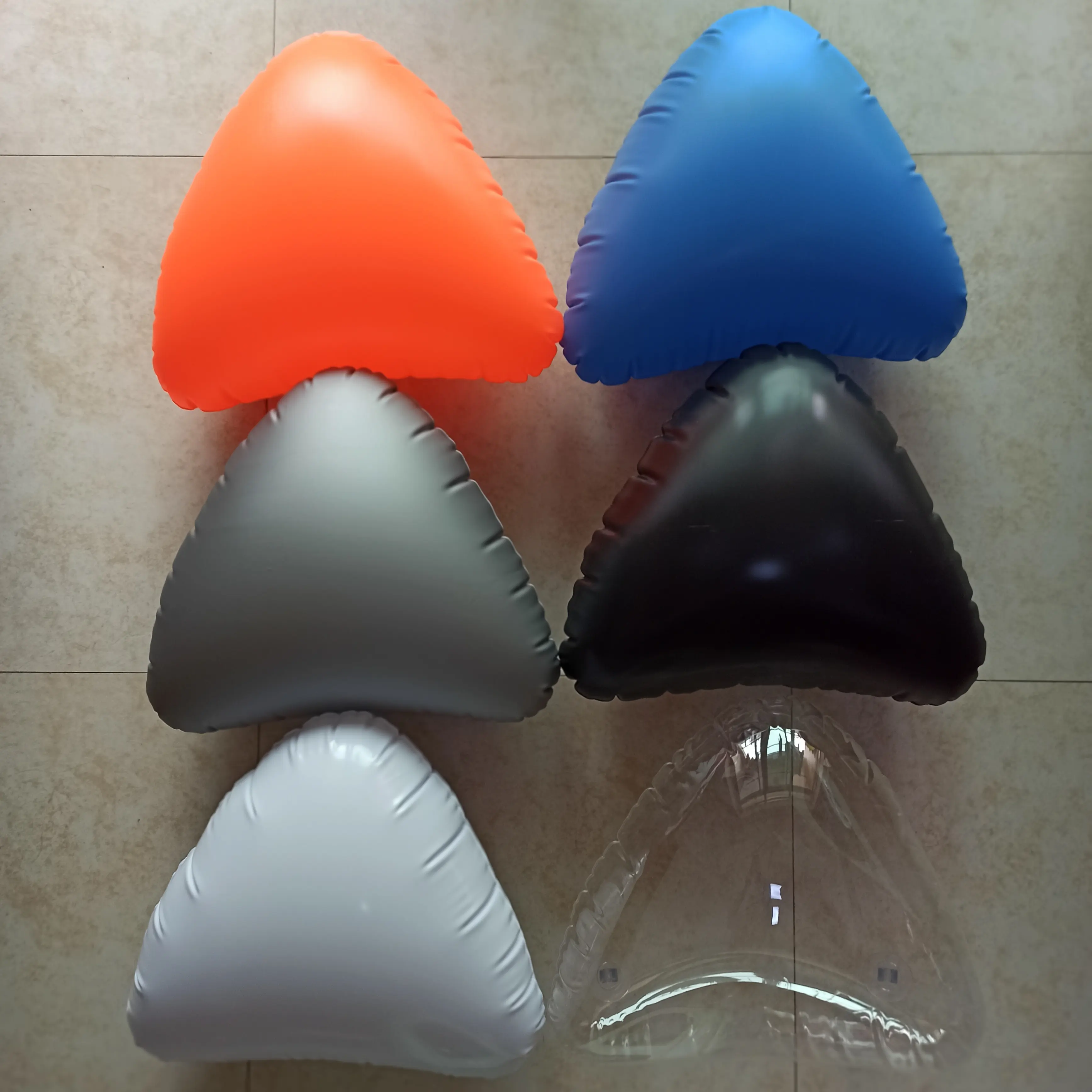 Orange, blue, silver, clear safety airbag/flotation bladder for clear kayak transparent kayak