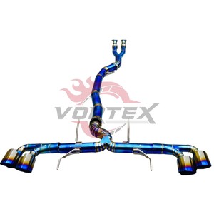 Échappement Catback Valvetronic en Titane Grade 5 Haute Performance Vortex - Tuyau en Y avant avec Finition Bleu Brûlé - Garantie 24 Mois pour Nissan - Product Image 1