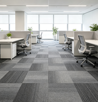 Dalles de moquette commerciales modulaires 60x60cm, support non-tissé, nylon haute densité, antistatique, insonorisant, pour centre d'affaires