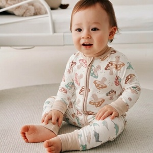 Combinaison pour bébé en bambou, pyjama à manches longues <span class=keywords><strong>avec</strong></span> fermeture éclair sur le devant et imprimé - Product Image 5