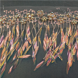 Latin khiêu vũ quần áo tùy chỉnh phụ kiện 30 cm Laser Sequins tua rìa cắt tỉa - Product Image 3