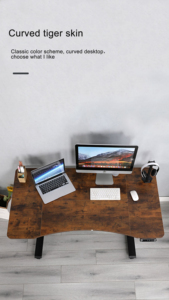 Soporte eléctrico para sentarse, escritorio para juegos, escritorio de pie, mesa de ordenador de oficina, escritorio ajustable, diseño colorblock blanco - Product Image 6