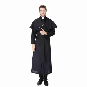 Новый стиль мужской отец католический священник одежда для вечеринки взрослый костюм на Хэллоуин