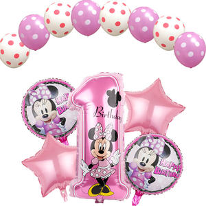 Juego de globos de papel de aluminio digital de <span class=keywords><strong>Mickey</strong></span> y Minnie-Globos decorativos de cumpleaños con números para la primera fiesta de cumpleaños de bebés - Product Image 4