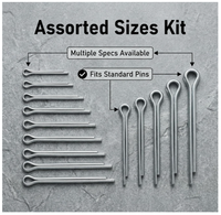 Kit d'assortiment de goupilles fendues en acier au carbone, 110 pièces, 8 tailles, pour verrouillage de remorque |   Goupilles fendues et clips de remorquage. Utilisation pour les mécaniciens automobiles
