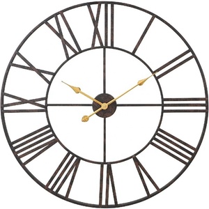 SWT vente <span class=keywords><strong>en</strong></span> <span class=keywords><strong>gros</strong></span> 24 pouces/60cm classique salon décoration <span class=keywords><strong>en</strong></span> métal <span class=keywords><strong>horloge</strong></span> murale chiffres romains métal géométrique horloges murales pour <span class=keywords><strong>bureau</strong></span> - Product Image 3