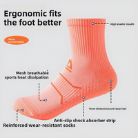 Chaussettes de course professionnelles pour jeunes, unisexes, antidérapantes, en tissu éponge respirant, à compression, écologiques et antibactériennes
