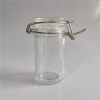 Pot en verre écologique de 100 ml, forme droite, pour épices et herbes, avec couvercle à clip, en vente