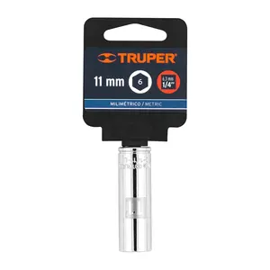 BOX 6 Douille longue de 11 mm, 6 points, entraînement 1/4 po, TRUPER - Product Image 4