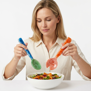 Artizon Studio – Cuillères à salade et ustensiles de service en résine alimentaire, compatibles lave-vaisselle, micro-ondes et four, motif marbre couleur personnalisée pour la maison - Product Image 1