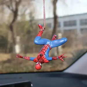 Pour Spiderman <span class=keywords><strong>Action</strong></span> Figure Voiture Swing Pendentif, Anime Style Rétroviseur Suspendu Jouet Modèle Figurine pour Enfants Cadeaux Décoration - Product Image 3