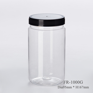 Pot en plastique transparent de qualité alimentaire 1000 ml 750 ml 500 ml 250 ml pour biscuits, bonbons, beurre de cacahuète, <span class=keywords><strong>miel</strong></span>, confitures - Product Image 5