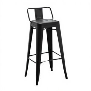 Chaises de salle à manger classiques modernes en métal à pieds hauts pour bar, hôtel et restaurants en plein air, chaise minimaliste vintage française - Product Image 2