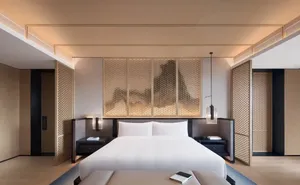 Ensemble de meubles de chambre d'hôtel de luxe sur mesure moderne avec construction écologique pour usage commercial - Product Image 3