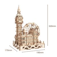 Nuevo Producto, Modelo de Ensamblaje de la Rueda Gigante del Big Ben de Londres, Rompecabezas 3D de Madera, Juguete Educativo DIY para Mayores de 14 Años