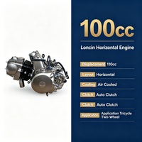 Conjunto de Motor para Triciclo de Carga, 110cc, 4 Tiempos, Refrigerado por Aire, Nuevo, Montaje Horizontal, Embrague Automático para Triciclo de Tres Ruedas