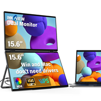 Monitor Portátil Dual InnoView de 15.6 Pulgadas con Adaptador de 30W, Cable Tipo-C de Función Completa, Cable HDMI, Cable de Alimentación Tipo-C