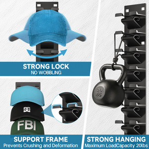 Baseball Cap Organizer <b>Wall</b> Mounted 8 Tier Removable Storage Rack For Hats And Clothing - Product Image 3