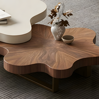Table Basse Nuage Moderne de Luxe Léger Italien, Ensemble de Tables Basses Créatives Irrégulières, Plateau en Bois Personnalisable Écologique pour Salon