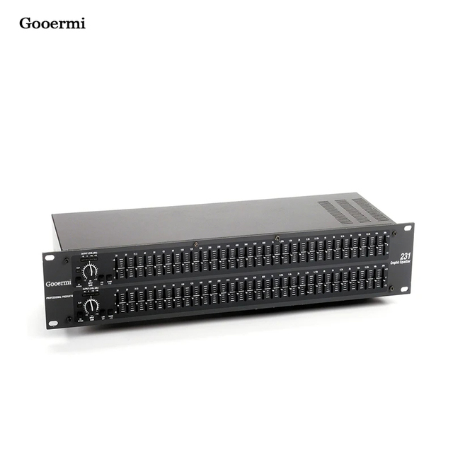 Gooermi 231 Dual Channel Digital Crossover Stereo Digital Audio 31 Band Graphic Equalizador 231 EQ Audio Signal Processor