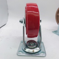 Roulettes pivotantes robustes rouges de 4/5/6/8 pouces, 150 mm, noyau en PP, roues en polyuréthane PU pour chariot
