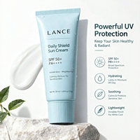 Crème solaire coréenne végane légère en gros, protection UV SPF 50 sans traces blanches, hydratante, pour usage quotidien