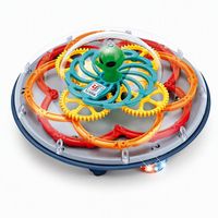 Jouet vaisseau spatial à engrenages mécaniques, rotation à 360°, éclairage lumineux, avec pilote extraterrestre mignon pour enfants, cadeau éducatif STEM