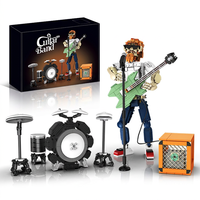 Modèle de guitare rock en blocs de construction pour boîte à musique - Ensemble de jouets éducatifs en plastique ABS avec plus de 721 pièces