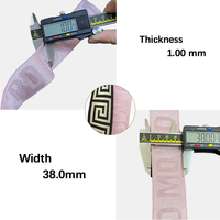 Bande élastique en gros, logo personnalisé OEM, 38 mm, nylon, élasthanne, jacquard, extensible, écologique, pour sous-vêtements, vêtements, ceinture, couture