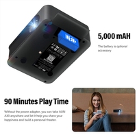 Projecteur numérique LED HD portable AUN A30 480P 3000 lumens, version de base, home cinéma, 2000:1, écran LCD TFT de 2,4 pouces