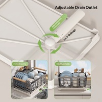Égouttoir à vaisselle amovible en acier inoxydable 304, style minimaliste, taille extra-large pour rangement de cuisine, avec support à baguettes