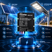 Contrôleur de charge solaire intelligent AC/DC avec MPPT 1280-AC-2.4G 12V 15A 80W avec capteur de lumière intégré