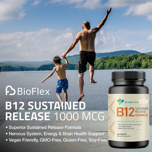 Compresse Vegane di Vitamina <span class=keywords><strong>B12</strong></span> a Rilascio Prolungato di Alta Qualità - Formula Personalizzata per il Supporto della Salute Cerebrale - Product Image 6